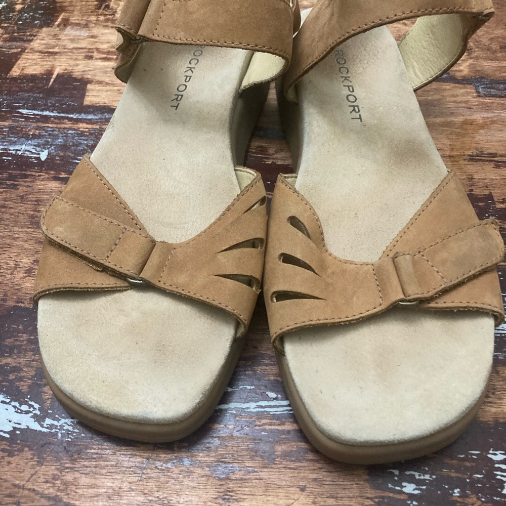 EUC Rockport Suede Open Toe Sandals Women’s Size 7 - Picture 4 of 7